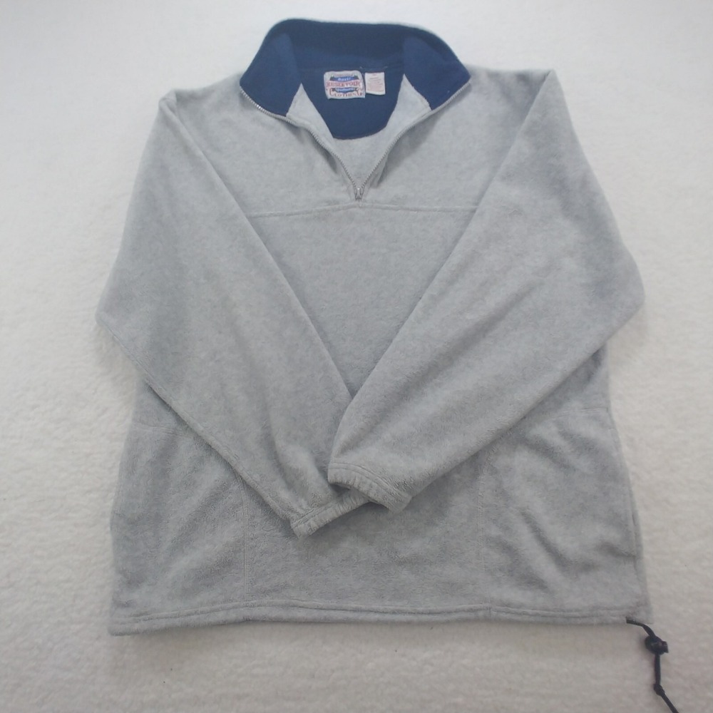 Unbiased Basic Reservoir Sportswear Clothing Gray 1/4 Zip Fleece Pullover XXL